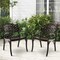 3 Piece Brown Rattan Patio Bistro Set with Tempered Glass Table and Aluminum Chairs